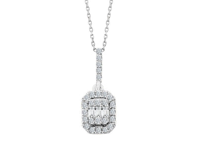 0.23 carat baguette diamond necklace