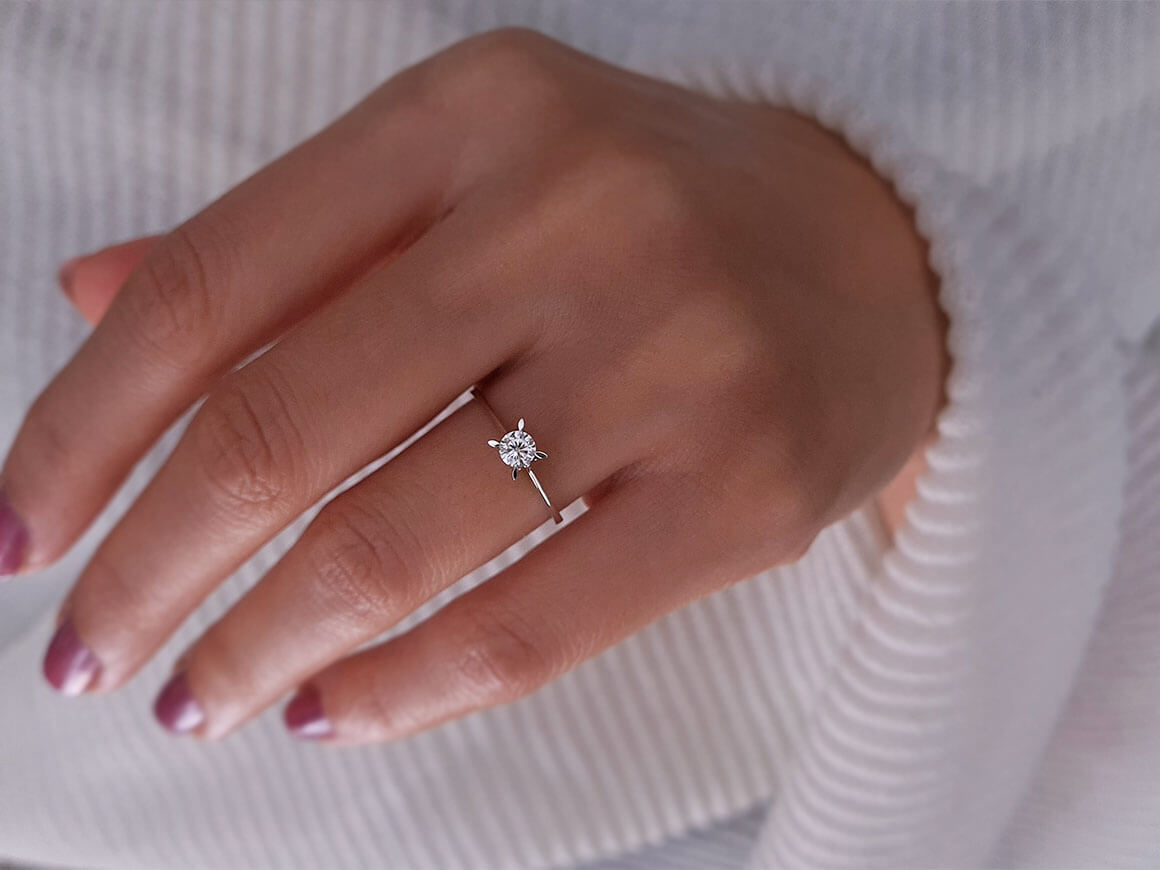 Bague solitaire en diamant de 0,24 carat 