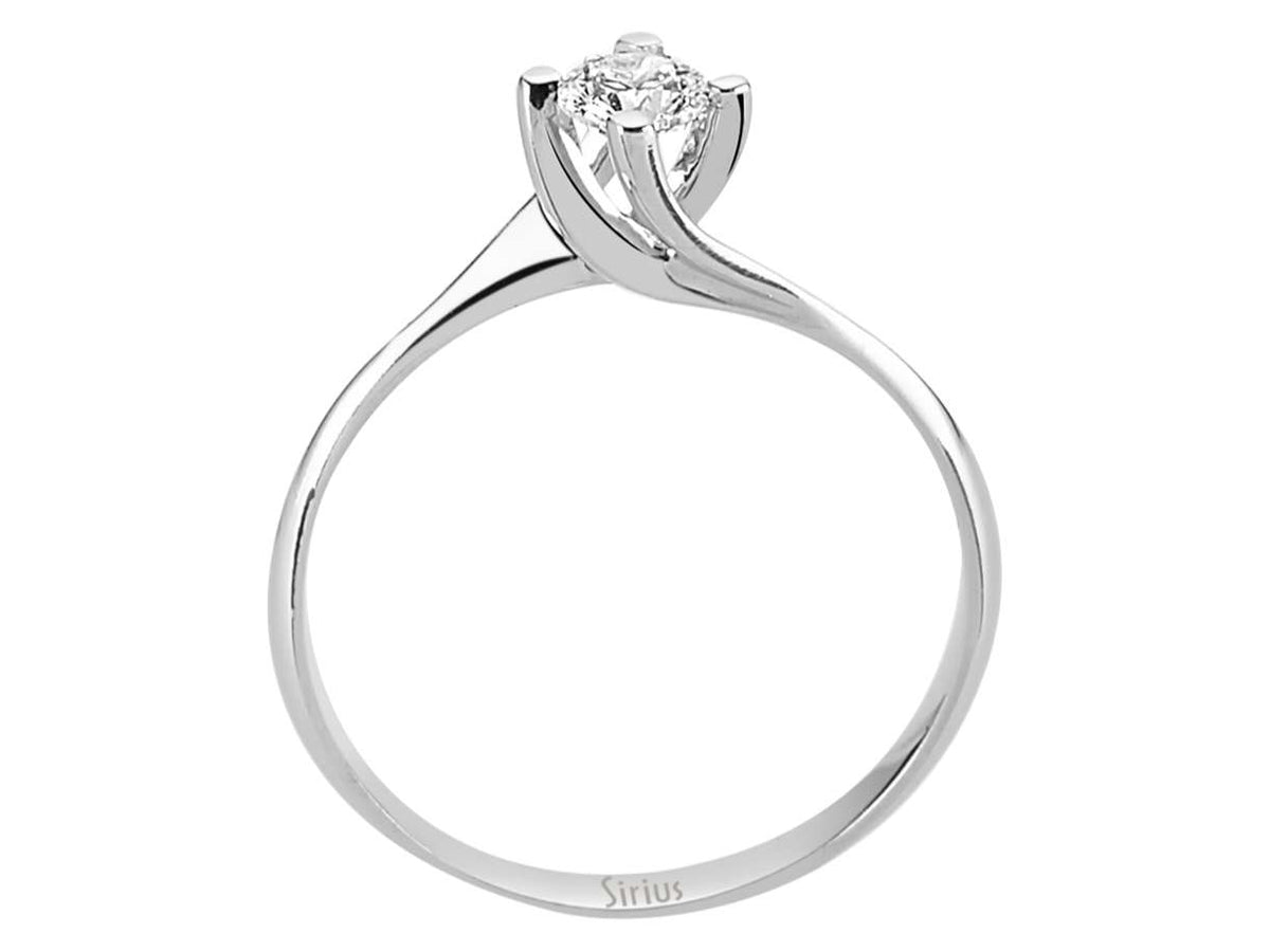 0,26 Carat Diamant Solitär Ring Ring in 585er 14K Weißgold - handgefertigter Diamantschmuck aus Feingold | Sirius Diamant