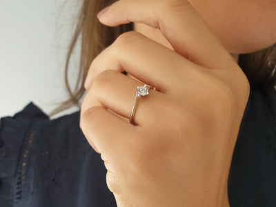 0.26 carat diamond solitaire ring in 14K white gold
