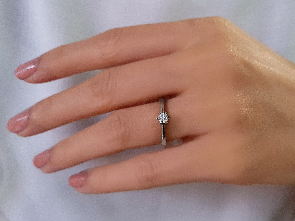 Bague solitaire en diamant de 0,27 carat