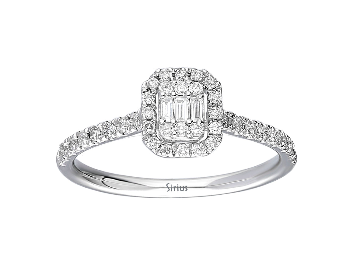 0,28 Carat Baguette Diamant Ring - handgefertigter Diamantschmuck aus Feingold | Sirius Diamant