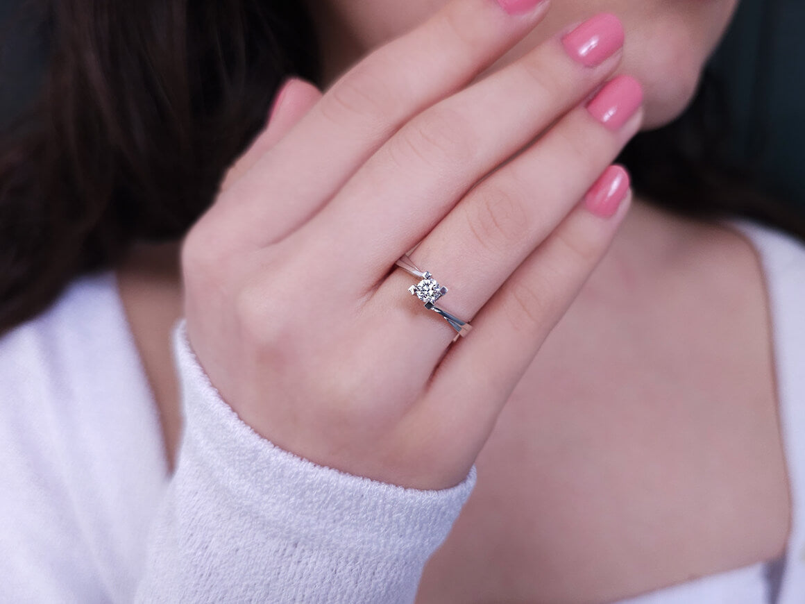 Bague solitaire en diamant de 0,29 carat