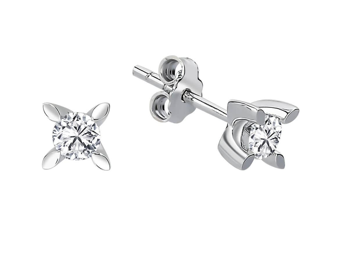 F-Farbe 0,36 Karat Diamant-Ohrringe - handgefertigter Diamantschmuck aus Feingold | Sirius Diamant