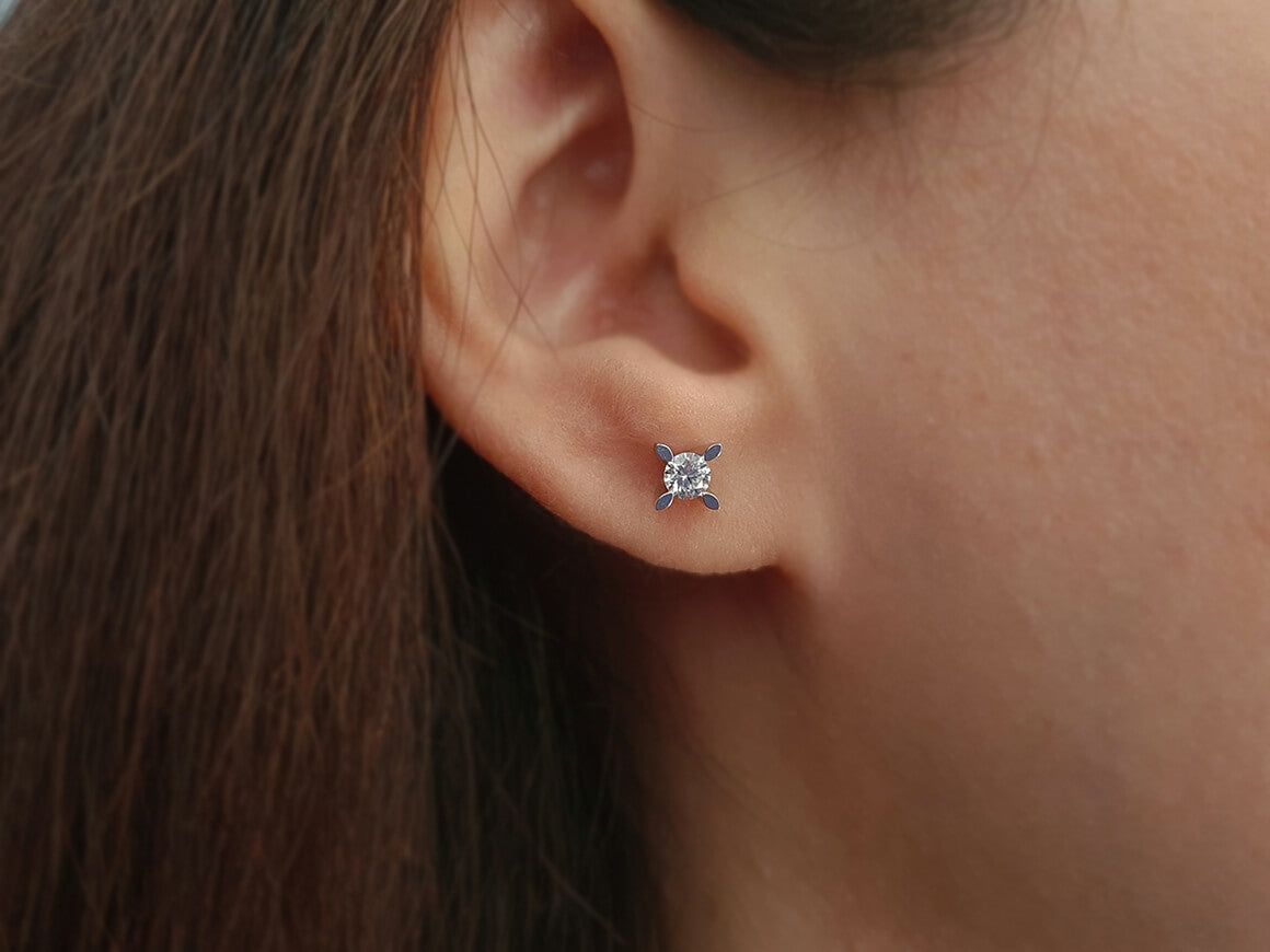 F-Farbe 0,36 Karat Diamant-Ohrringe - handgefertigter Diamantschmuck aus Feingold | Sirius Diamant