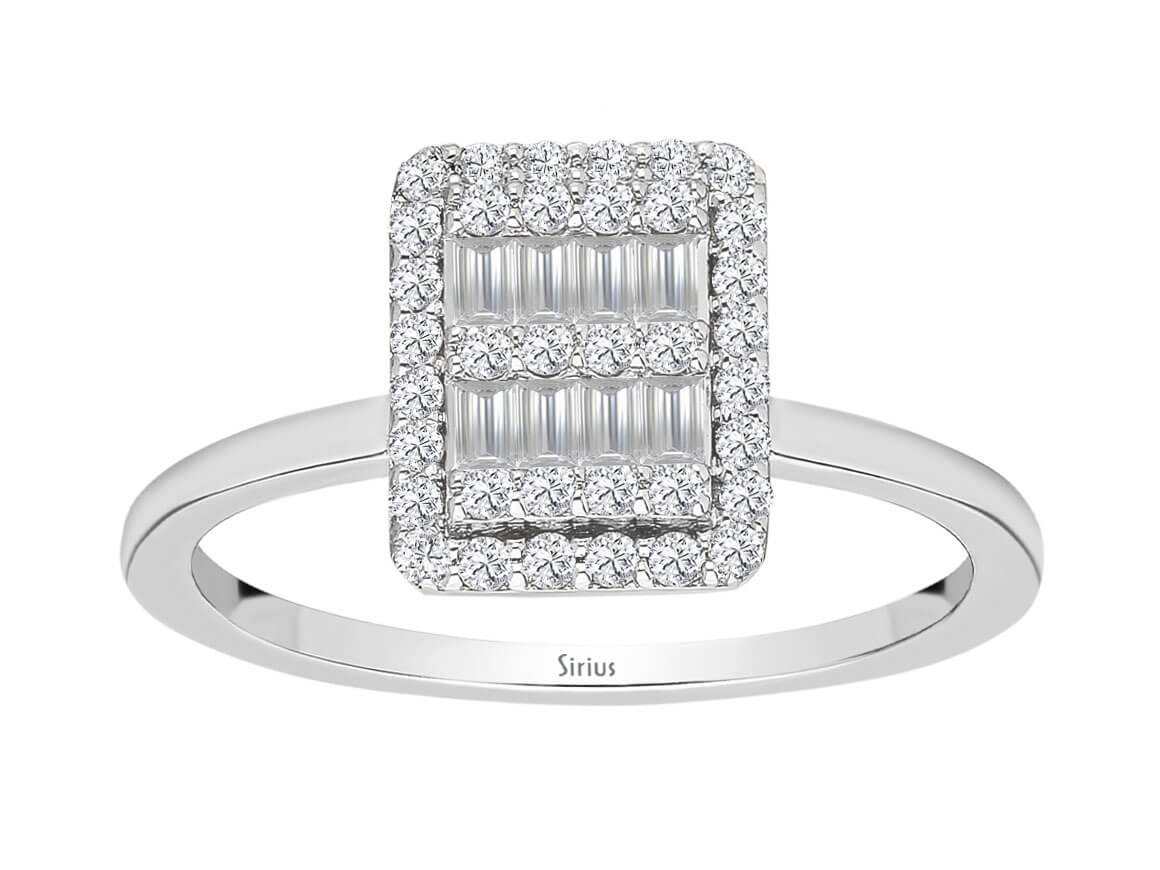 F Farbe 0,38 Carat Diamant Baguette Ring - handgefertigter Diamantschmuck aus Feingold | Sirius Diamant
