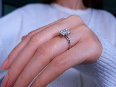 F Color 0.38 Carat Diamond Baguette Ring