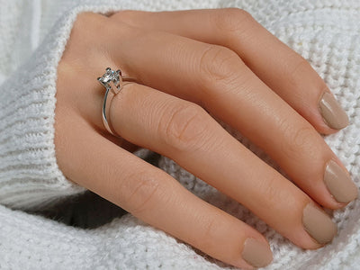F color 0.50 carat diamond solitaire ring