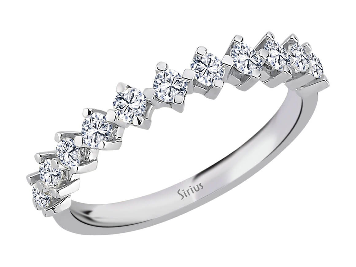 F-Farbe 0,50 Karat Diamant-Halbrundring - handgefertigter Diamantschmuck aus Feingold | Sirius Diamant