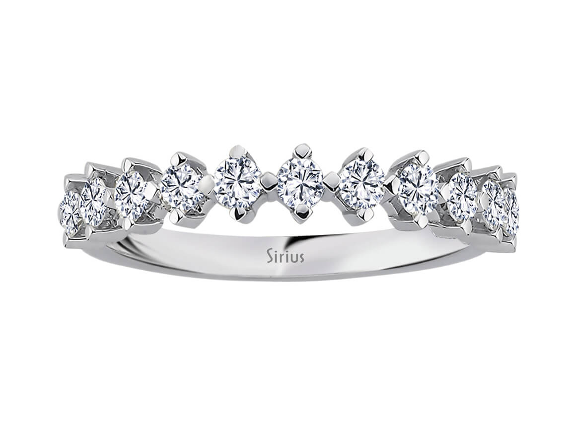 F-Farbe 0,50 Karat Diamant-Halbrundring - handgefertigter Diamantschmuck aus Feingold | Sirius Diamant