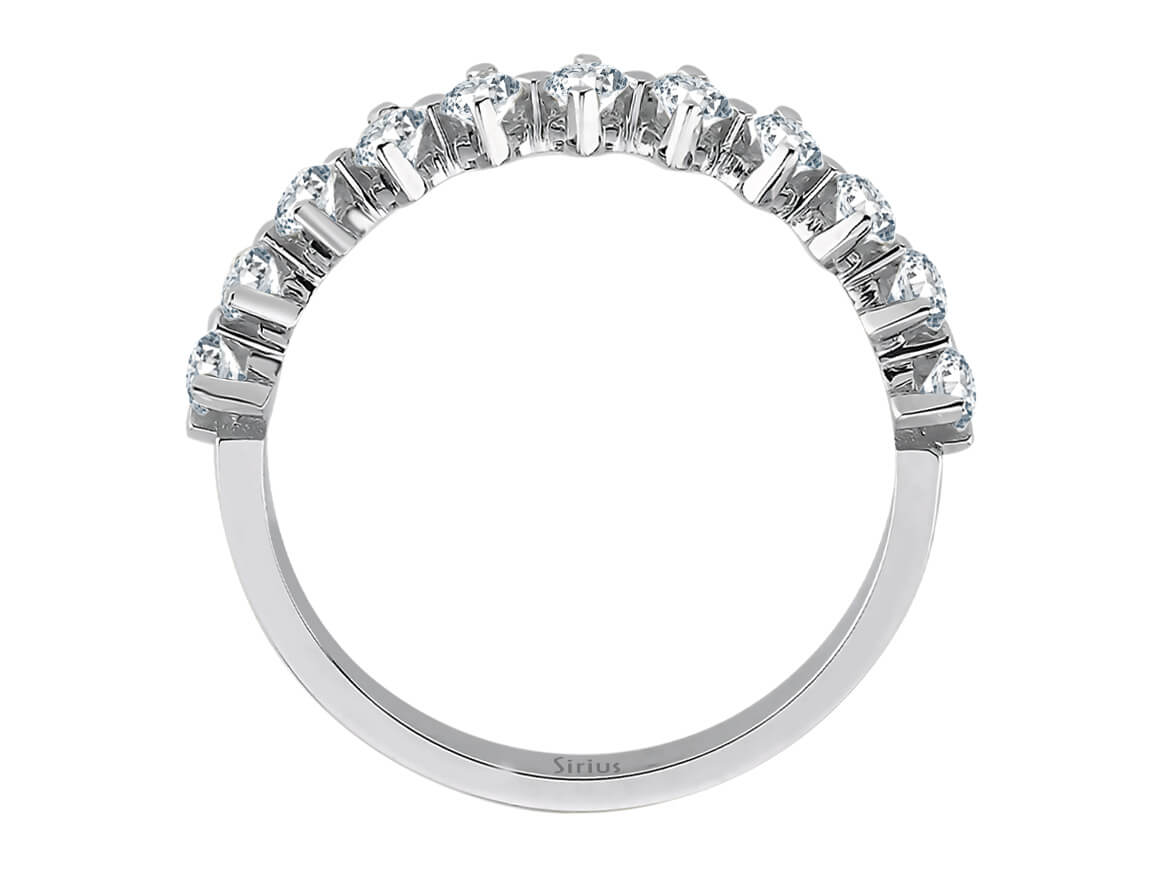 F-Farbe 0,50 Karat Diamant-Halbrundring