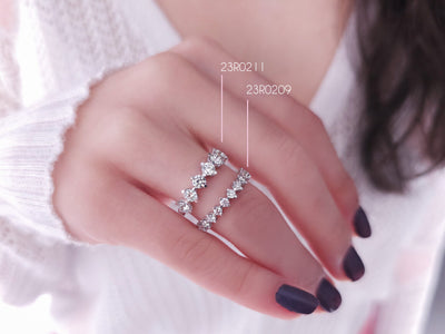 F-Farbe 0,50 Karat Diamant-Halbrundring