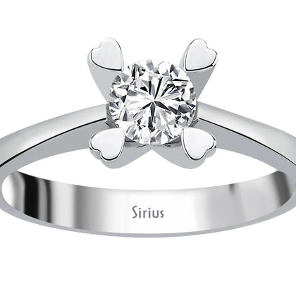 F Color 0.51 Carat Diamond Solitaire Ring