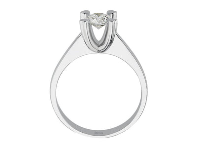 F Color 0.51 Carat Diamond Solitaire Ring