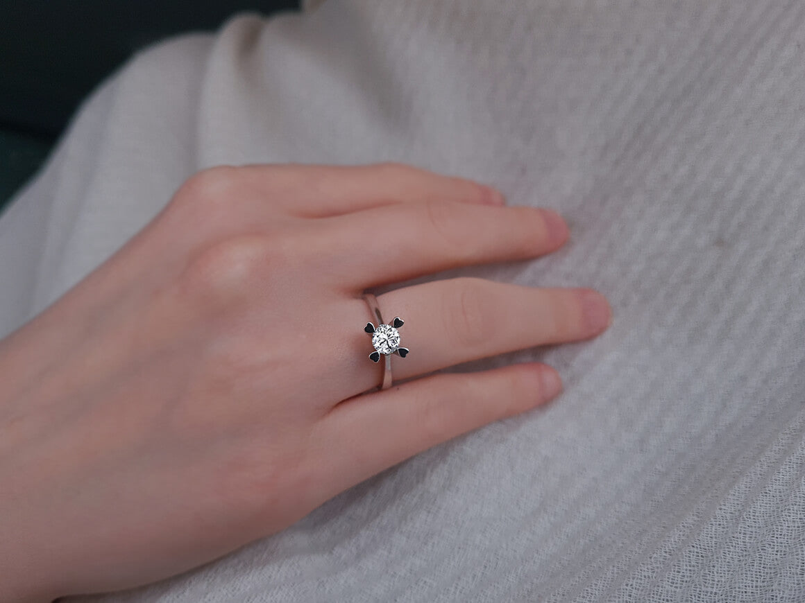 F-Farbe 0,51 Karat Diamant-Solitaire-Ring