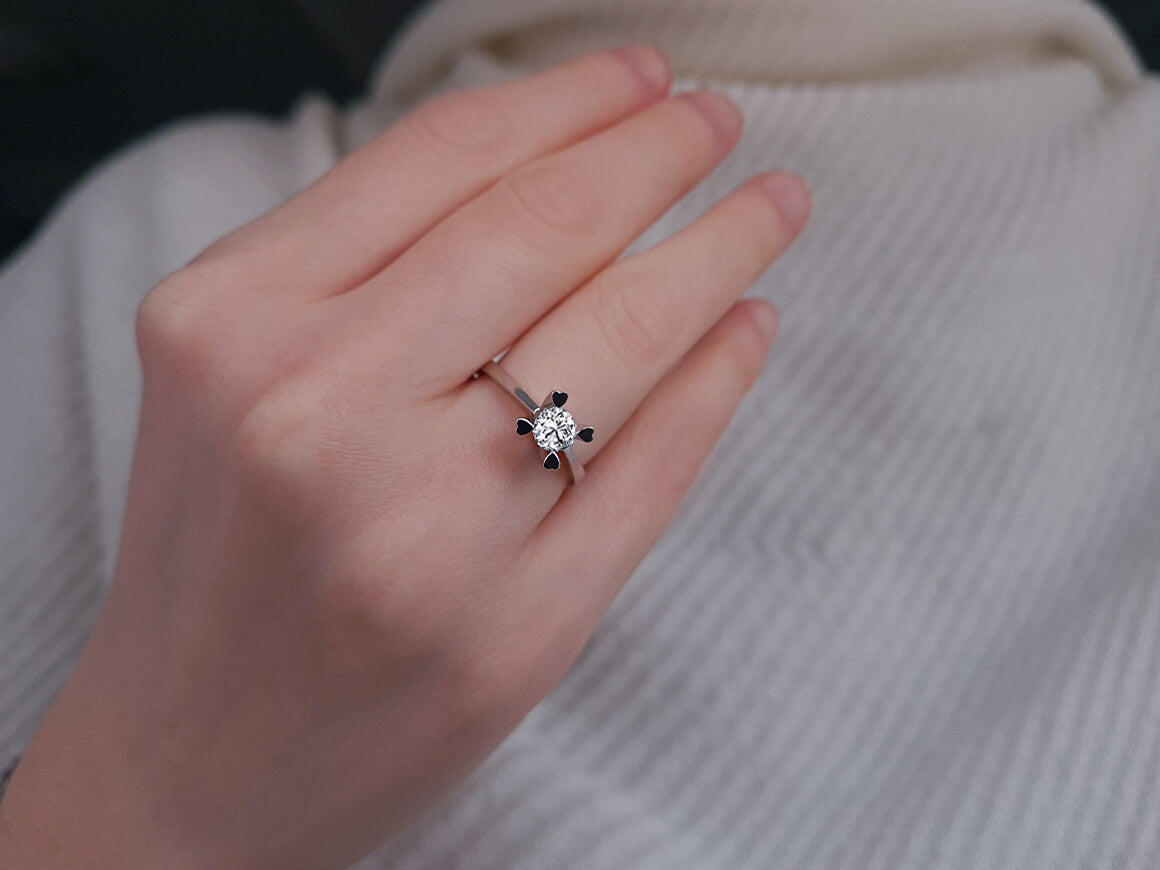 F Color 0.51 Carat Diamond Solitaire Ring