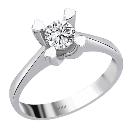 F Color 0.51 Carat Diamond Solitaire Ring