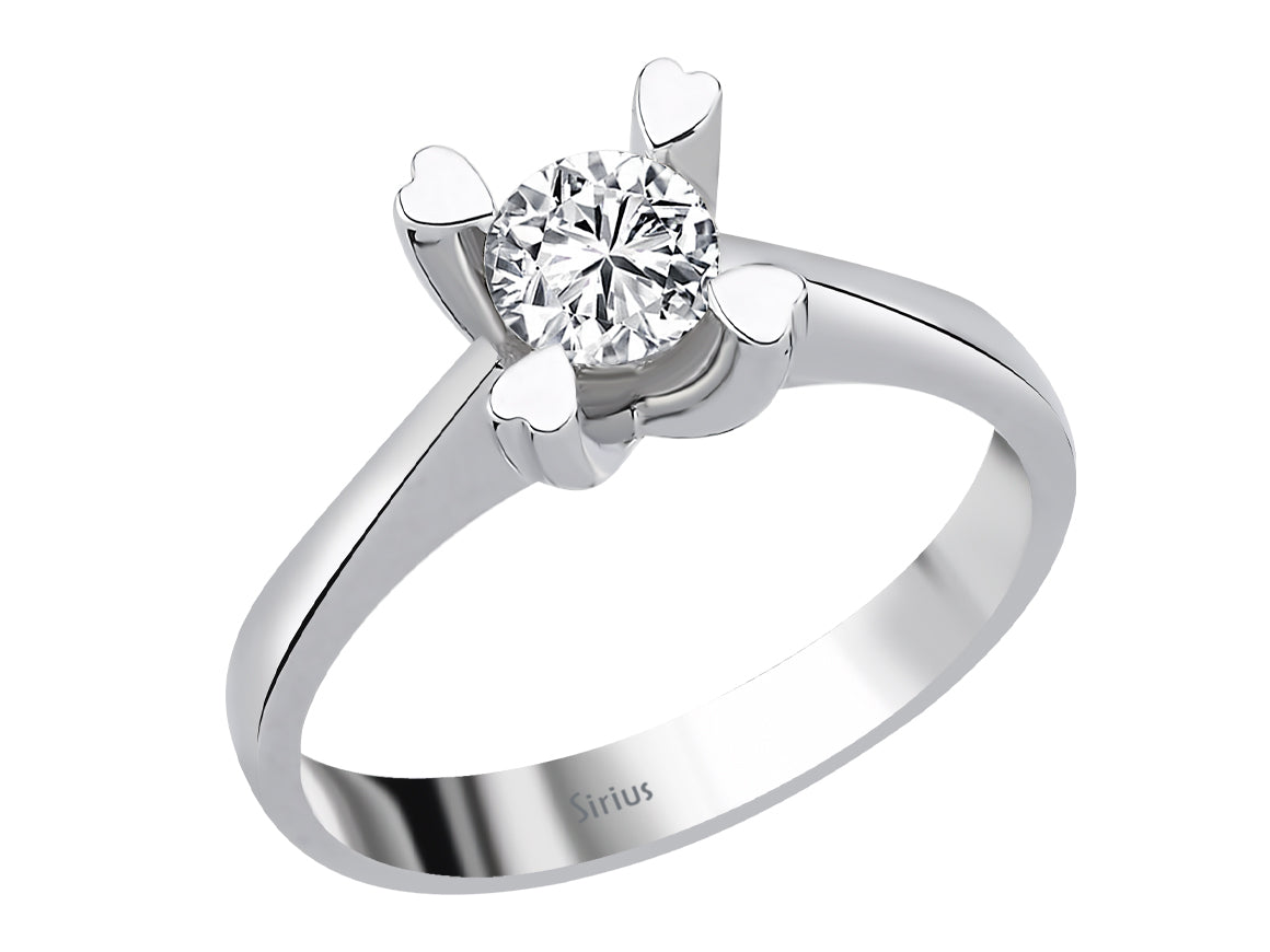 F Color 0.51 Carat Diamond Solitaire Ring