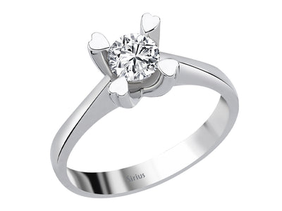 F Color 0.51 Carat Diamond Solitaire Ring