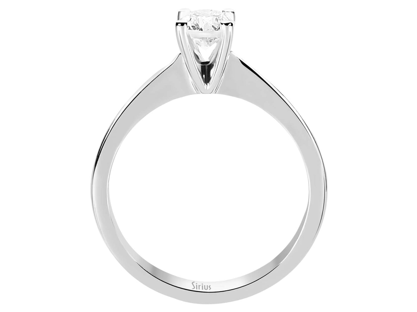 0.52 carat F/SI2 color diamond solitaire ring in 14 K white gold