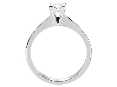 0.52 carat F/SI2 color diamond solitaire ring in 14 K white gold