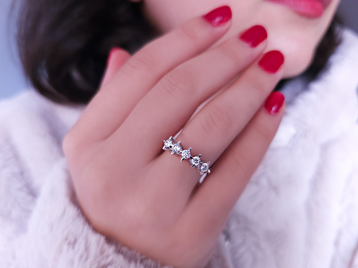 Alliance de 5 diamants en diamant de 0,55 carat