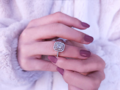 F Color 0.63 Carat Diamond Baguette Ring