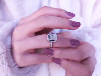 F Color 0.63 Carat Diamond Baguette Ring