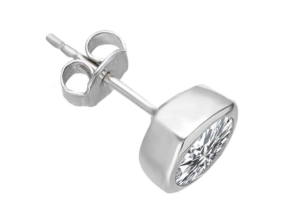 0,70 ct. Diamant Herren Ohrstecker in 14k Weißgold - handgefertigter Diamantschmuck aus Feingold | Sirius Diamant