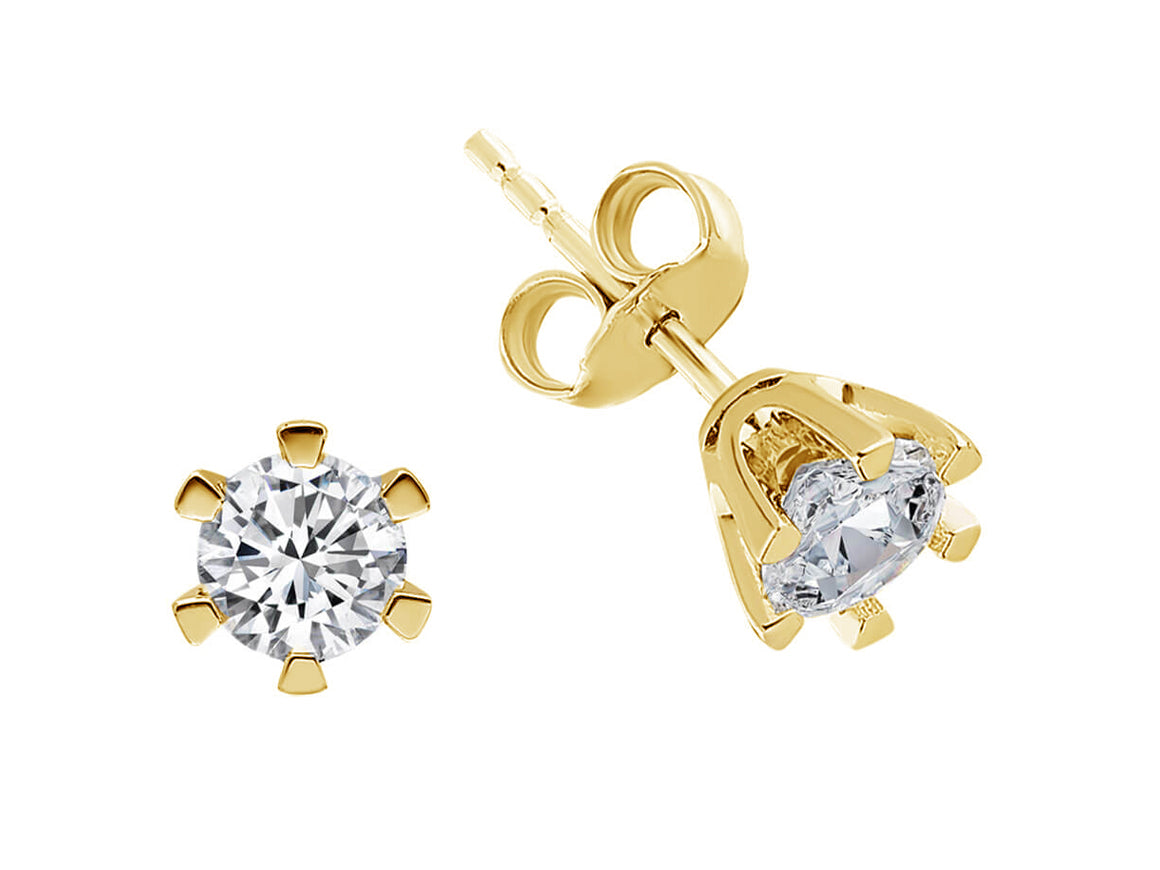 F Farbe 0,90 Karat Diamant Solitär Ohrringe - handgefertigter Diamantschmuck aus Feingold | Sirius Diamant