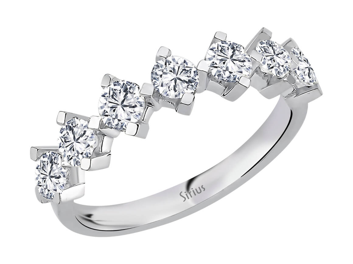 F-Farbe 1,04 Karat Diamant-Halbrundring - handgefertigter Diamantschmuck aus Feingold | Sirius Diamant