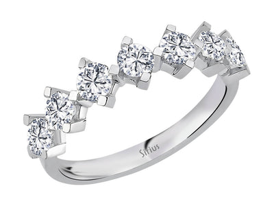 F-Farbe 1,04 Karat Diamant-Halbrundring