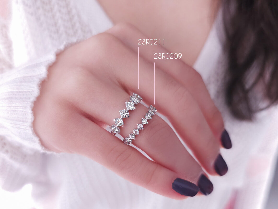 F-Farbe 1,04 Karat Diamant-Halbrundring