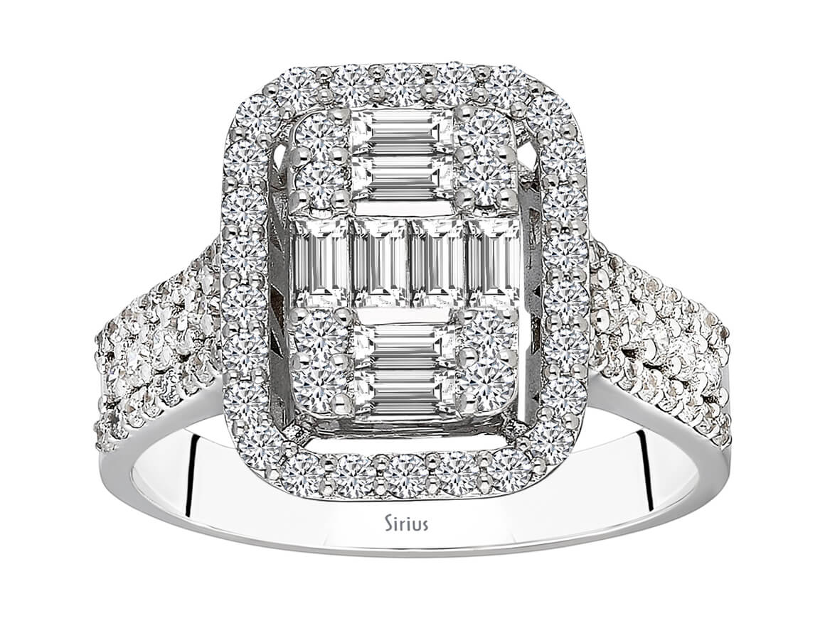 1,13 Karat Diamant Baguette Ring - handgefertigter Diamantschmuck aus Feingold | Sirius Diamant