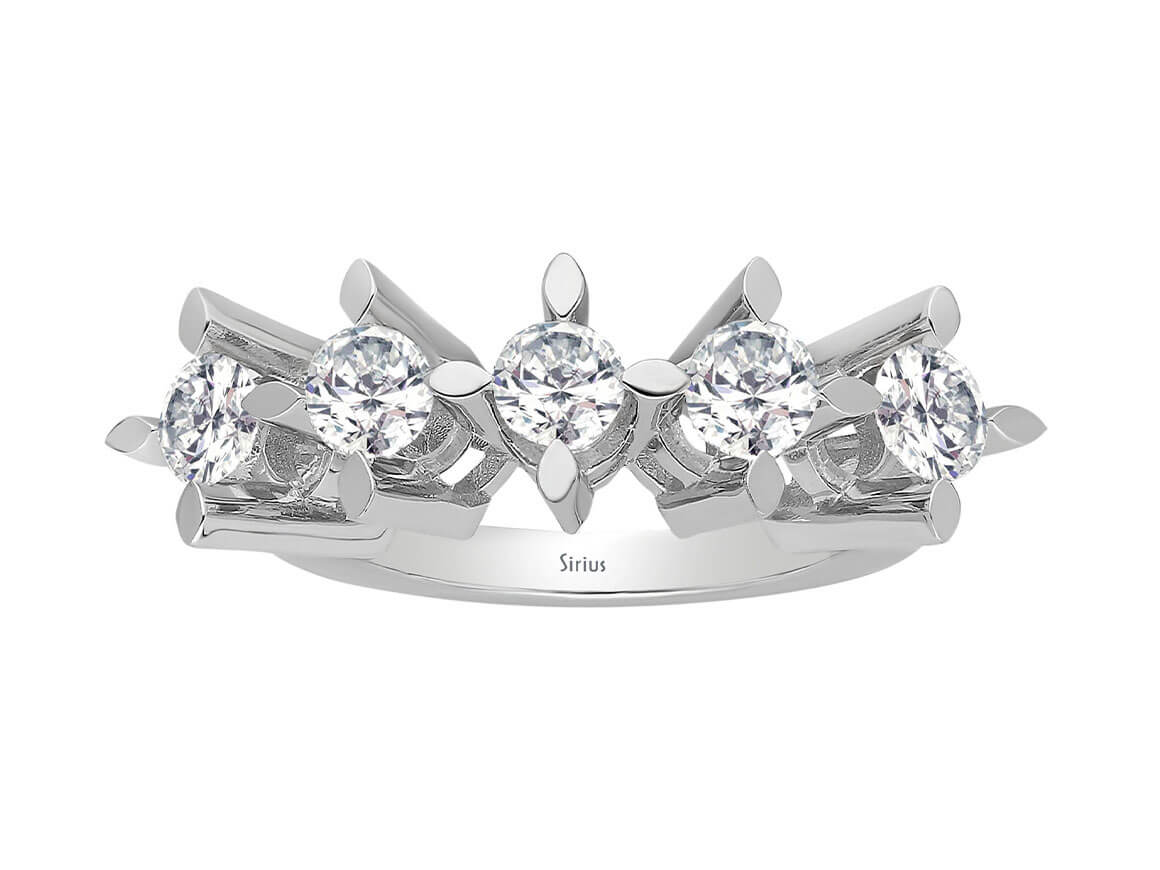 1,20 Carat Diamant 5 Diamanten Allianz - handgefertigter Diamantschmuck aus Feingold | Sirius Diamant