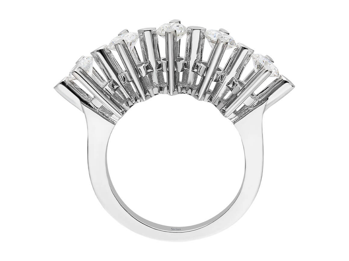 1,20 Carat Diamant 5 Diamanten Allianz - handgefertigter Diamantschmuck aus Feingold | Sirius Diamant