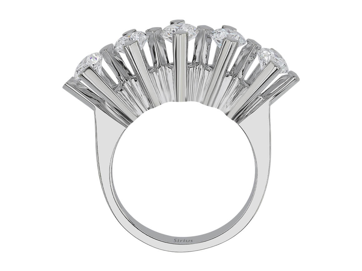 F Farbe 1,50 Karat Diamant-5-Stein-Ring - handgefertigter Diamantschmuck aus Feingold | Sirius Diamant
