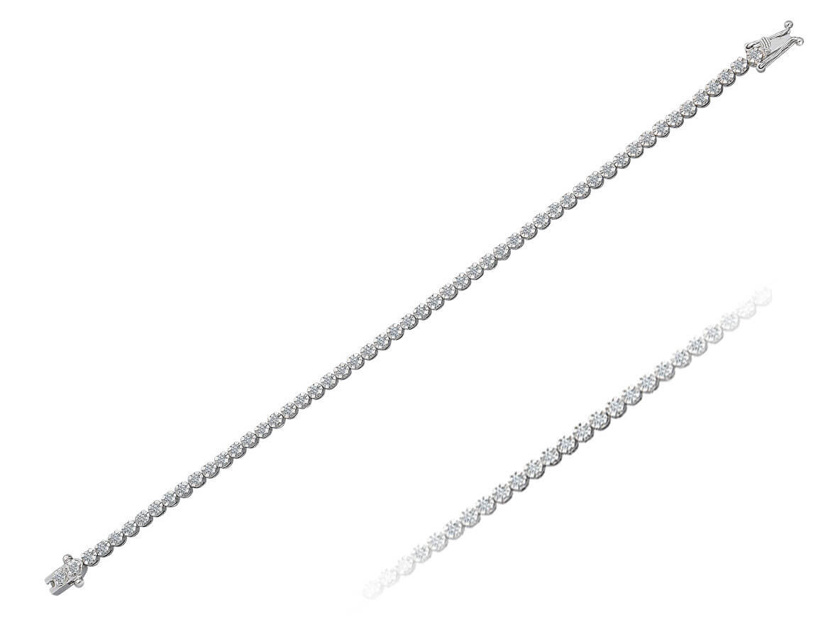 1,80 Carat Diamant Tennis Armband in 14 K Weißgold - handgefertigter Diamantschmuck aus Feingold | Sirius Diamant