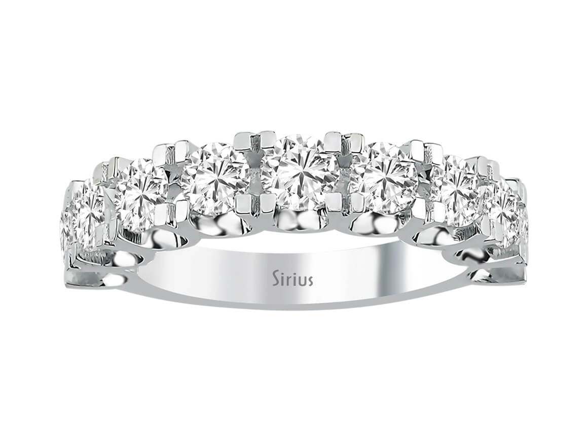F Color 1.70 Carat Diamond Half Round Ring
