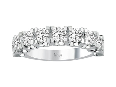 F Color 1.70 Carat Diamond Half Round Ring