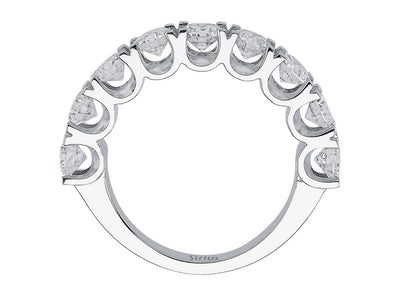 F Color 1.70 Carat Diamond Half Round Ring