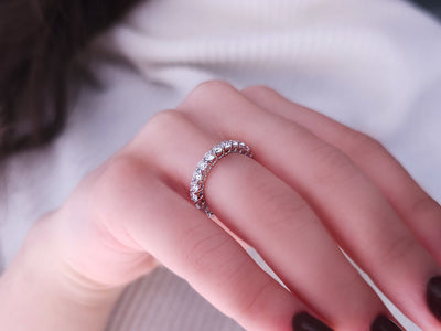 1.82 total carat diamond all around alliance in 585 14 carat white gold