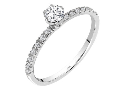 F-color, total 0.37 carat diamond solitaire ring