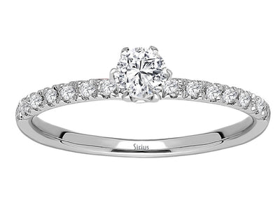 F-color, total 0.37 carat diamond solitaire ring