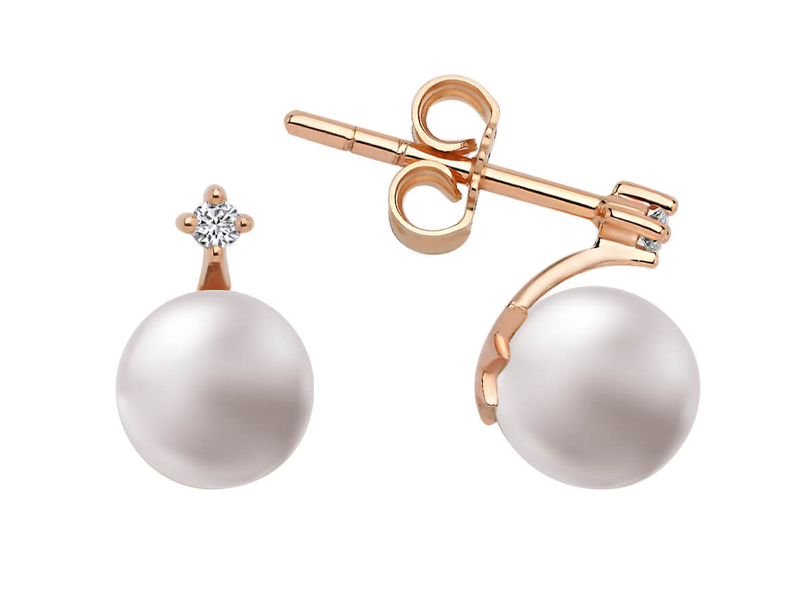 Fairytale Diamant Perlenohrringe - handgefertigter Diamantschmuck aus Feingold | Sirius Diamant