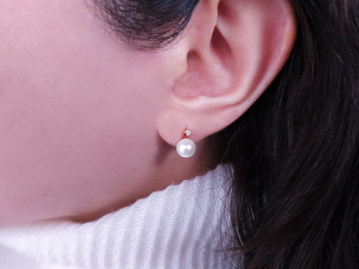 Fairytale diamond pearl earrings