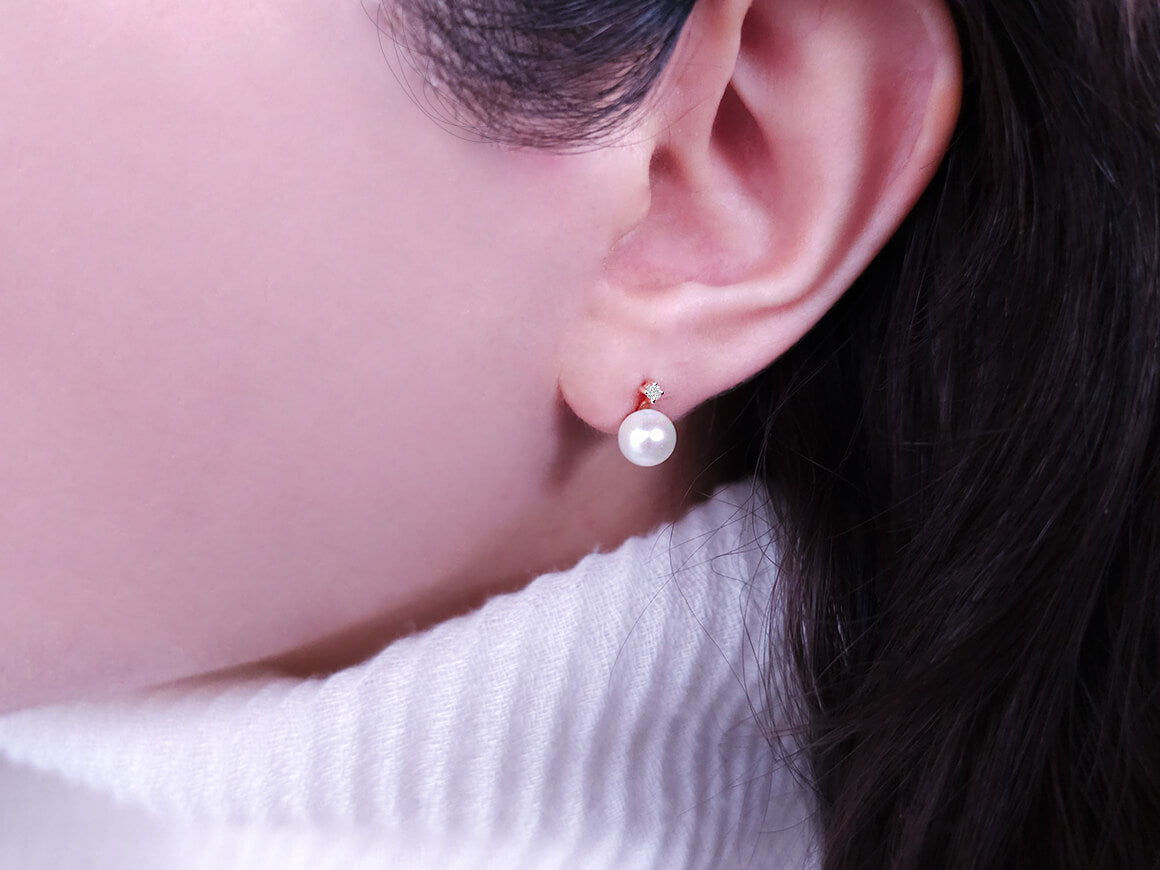 Fairytale diamond pearl earrings