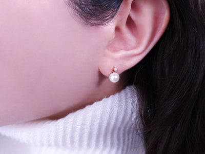 Fairytale diamond pearl earrings