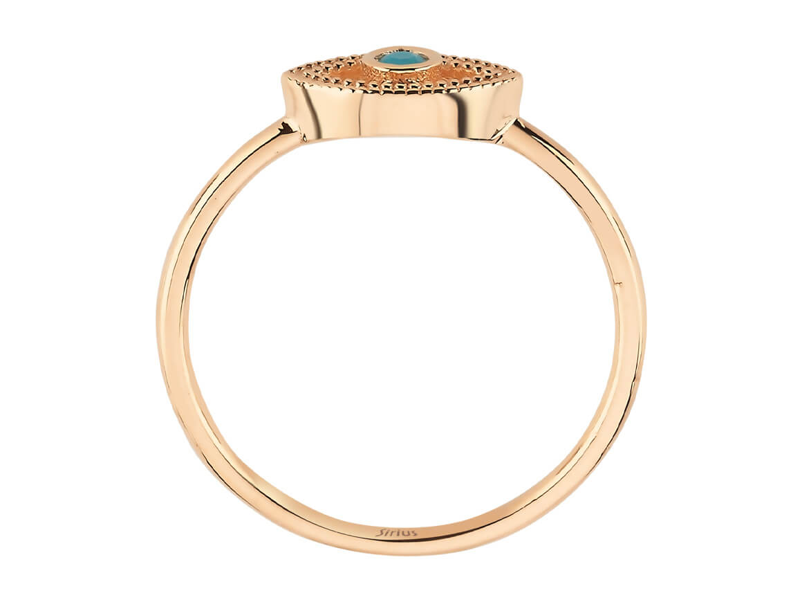 Ring with deep eyes and turquoise stone