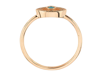 Ring with deep eyes and turquoise stone